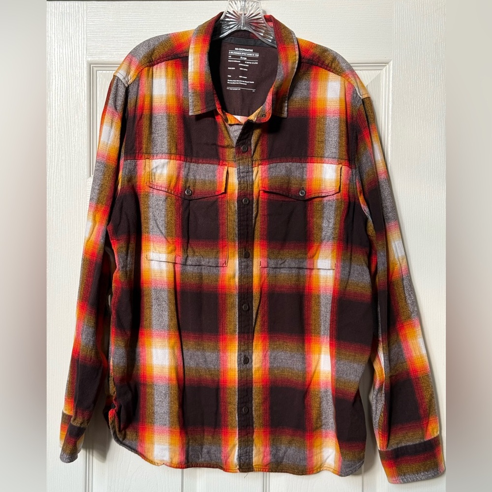 REI fall color flannel shirt